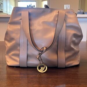 Via Spiga mushroom color/Taupe Italian Leather Satchel